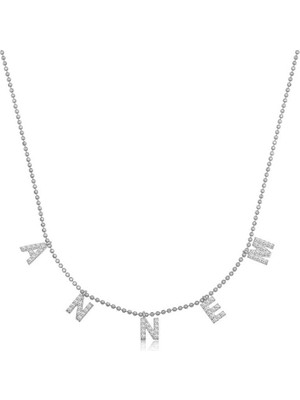 ​925 Ayar Gümüş Annem Yazılı Bayan Gümüş Kolye