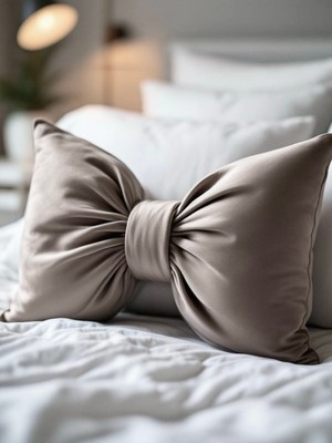 Fiyonk Görünümlü Dekoratif Yastık Dolgulu Fiyonk Kurdele Hediye Yastık Kırlent Minder