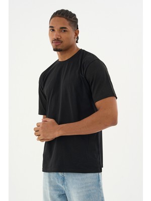 Dechers Erkek %100 Organik Pamuklu Yumuşak Dokulu Comfort Fit Bisiklet Yakalı T-Shirt E222