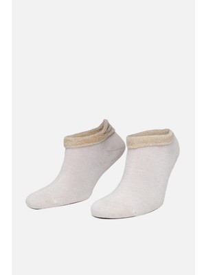 Kadın Lyocell Tekli Bej Patik Çorap - A 44080 B