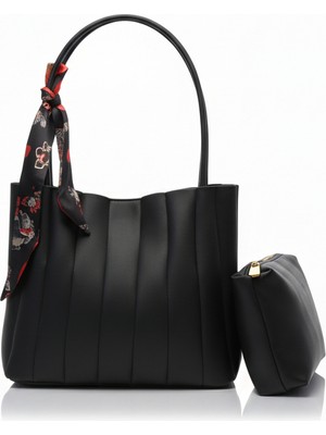 Wolını Kadın Omuz Çantası Fular Deyatlı Makyaj Çantalı