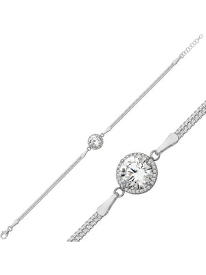 925 Ayar Gümüş Tektaş Bileklik