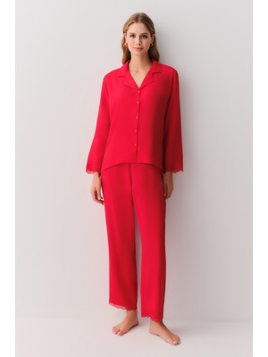 Suwen Viviana Gömlek Yaka Pijama Takımı