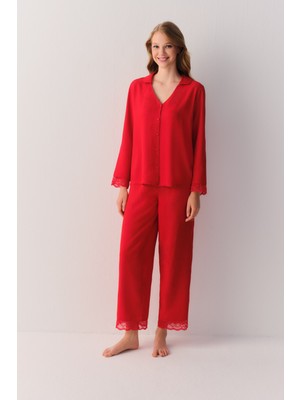 Suwen Amour Gömlek Yaka Pijama Takımı
