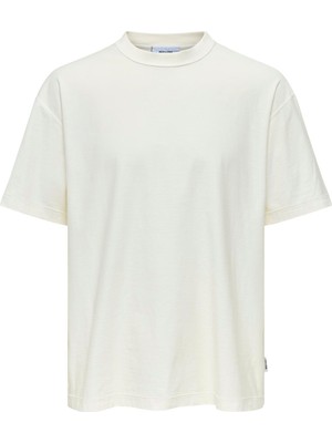 Onsdawud Loose Washed Ss Tee Erkek White T-Shirt - 22032313