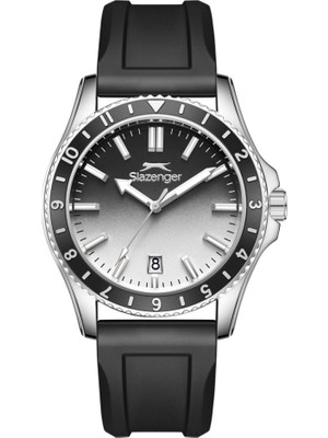 Slazenger SL.09.2531.1.03 Silikon Kordon Çelik Kasa 10 Atm Suya Dayanıklı Siyah Renk Erkek Kol Saati