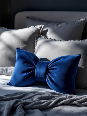 Fiyonk Görünümlü Dekoratif Yastık Dolgulu Fiyonk Kurdele Hediye Yastık Kırlent Minder