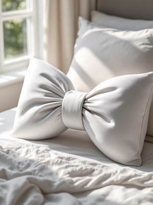 Fiyonk Görünümlü Dekoratif Yastık Dolgulu Fiyonk Kurdele Hediye Yastık Kırlent Minder