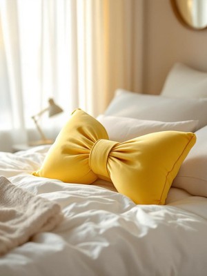 Fiyonk Görünümlü Dekoratif Yastık Dolgulu Fiyonk Kurdele Hediye Yastık Kırlent Minder