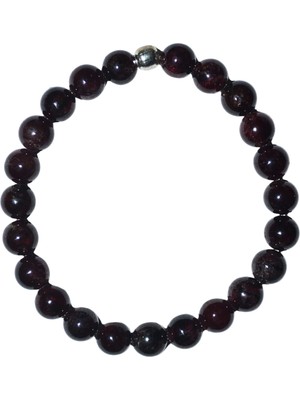 Garnet Bileklik Doğaltaş 8mm Bordo Unisex