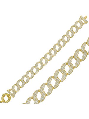 925 Ayar Gümüş Gold Taşlı Gurmet Bileklik