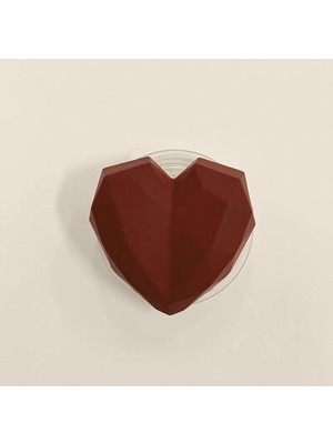 Popsocket 3D Geometrik Kalp Modeli Renkli Yapışkanlı Telefon Tablet Tutacağı ve Standlı Tasarım