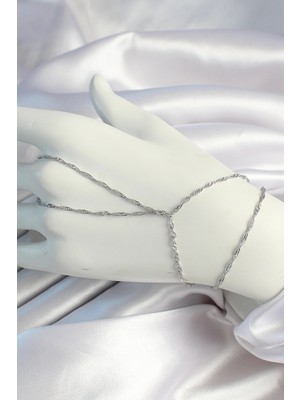 Pirinç Gümüş Renk Esnek Burgu Zincirli Şahmeran