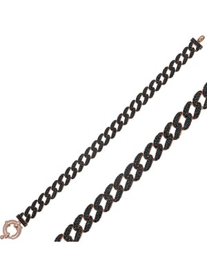 925 Ayar Gümüş Siyah Taşlı Gurmet Bileklik