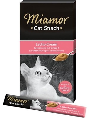 Miamor Somonlu Kedi Ödülü 15g x 5 Adet Yetişkin Kediler İçin Lezzetli Krema