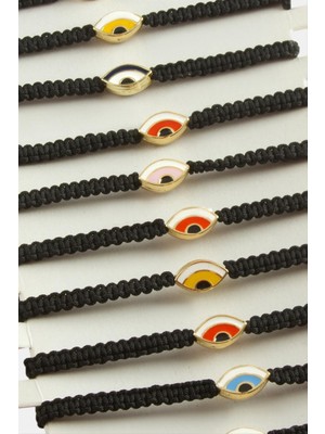 Oval Nazar Makrome Örgülü Bileklik