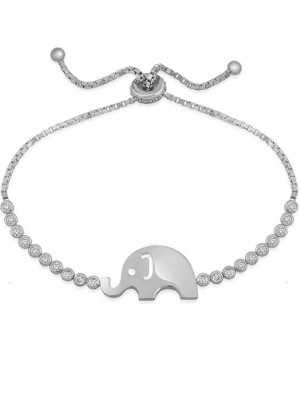 925 Ayar Gümüş Fil Asansör Bileklik