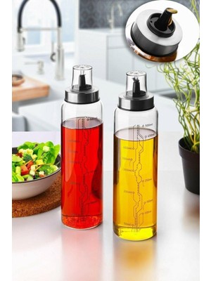Borosilikat Akıllı Cam Yağdanlık - Dekoratif Sızdırmaz Sirkelik Sosluk 500 ml