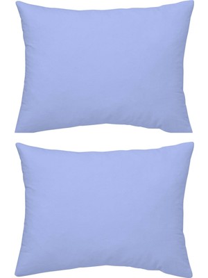 Makiteks Yüzde Yüz Pamuklu 2 Adet 35X45 cm Mavi Düz Boya Bebek Yastık Kılıfı