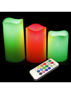 Parafin Kaplı Kumandalı LED Mum (3 Adet)