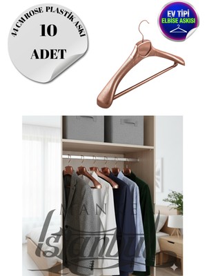 10 Adet Ev Tipi 44 cm Kaplama Plastik Ceket Askısı Buluz Askısı Elbise Askısı Kıyafet Askısı