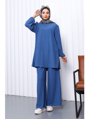 Indigo Bürümcük Tunik Pantolonlu Takım