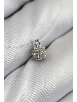 Misineli Topcuk Model Gümüş Renk Hayalet Kolye