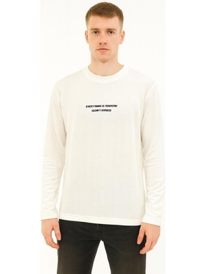 Erkek Slim Fit Uzun Kol Sıfır Yaka SWEATSHIRT-7391