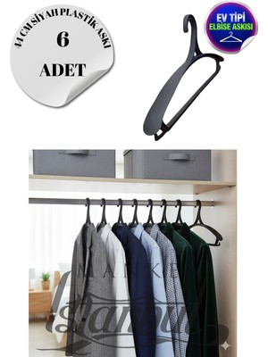6 Adet Ev Tipi 44 cm Plastik Ceket Askısı Buluz Askısı Elbise Askısı Kıyafet Askısı