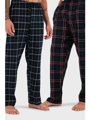 Buratti Pamuklu Regular Fit Normal Bel Düz Paça Cepli 2'li Paket Pijama Altı Erkek Pijama Altı 6574003S2