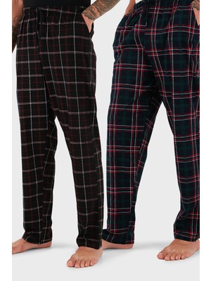 Buratti Pamuklu Regular Fit Normal Bel Düz Paça Cepli 2'li Paket Pijama Altı Erkek Pijama Altı 6574003S2