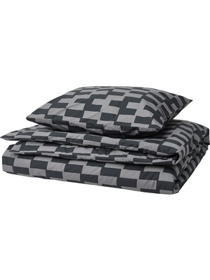 Çocuk Nevresim Takımı, Gri-Siyah, 150X200/50X60 cm