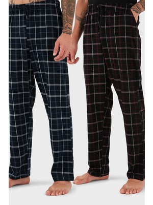 Buratti Pamuklu Regular Fit Normal Bel Düz Paça Cepli 2'li Paket Pijama Altı Erkek Pijama Altı 6574003S2