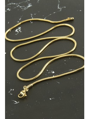 Bijuteri Net Silindir Zincir Çelik Kolye 55 cm