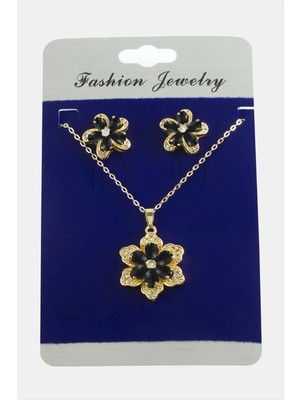 Papatya Zirkon Taşlı Set Kolye