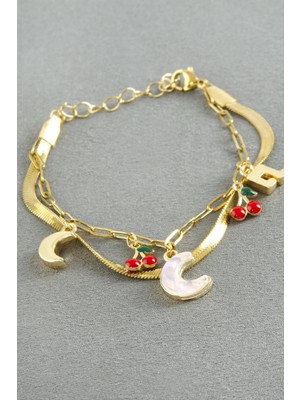 Hilal Şans Mineli Çelik Bileklik