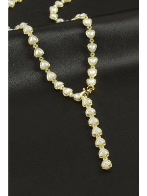 Bijuteri Net Kalp Zirkon Taşlı Çelik Y Kolye