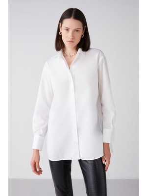 Grimelange Carol Basic Oversize Beyaz Gömlek