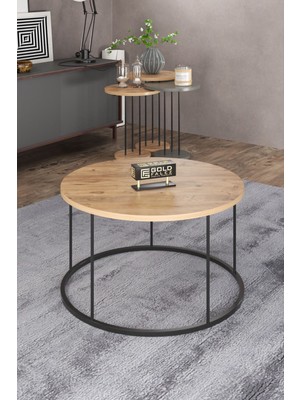 Orta Sehpa ve Zigon Sehpa Terra Set Antrasit Ceviz