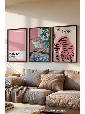 Grafik Tasarım 3'lü Siyah Çerçeveli Poster, Tablo Seti No:27