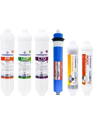 OverWater Kapalı Kasa Su Arıtma Cihazı 6 Lı Inline Filtresi Seti 10 Aşamalı Özel Sarım Membran Filtre