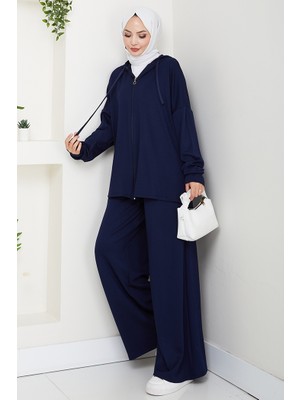 Kapüşonlu Oysho Ikili Takım 1609 - Lacivert