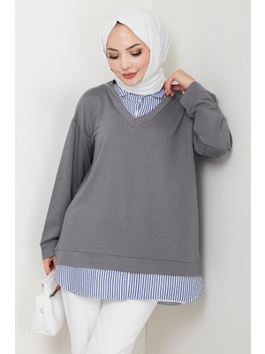 Gömlek Yaka Oysho Tunik 1612 - Antrasit