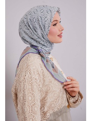 Mint Yeşili Puzzle Desen Soft Eşarp