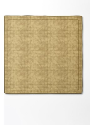 Sarı Kareli Twill Ipek Eşarp