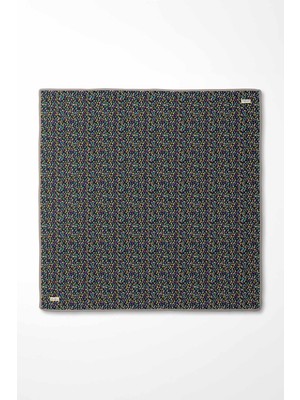 Lêvi D'or Siyah - Vizon Mini Yazı Detay Twill İpek Eşarp