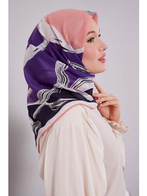 Yavruağzı Soyut Desen Soft Eşarp