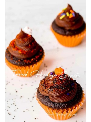 Hediye Sepeti Takribi 200 Adet Mini Boy Turuncu Truff Çikolata Kağıdı, Lokum Kağıdı, Muffin Kek Kalıbı 30X20 mm Doğum Günü Parti Dekorasyonu Için