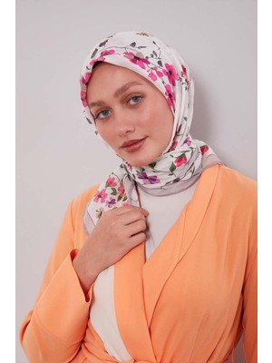 Vizon Çiçek Dalı Desen Soft Eşarp