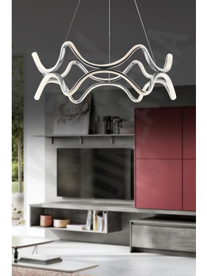 Renkli Led'li 3'lü Metal Avize, Uzaktan Kumandalı Modern Tasarım